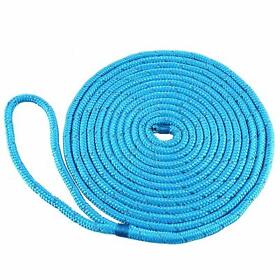Ab-0478-bu 1/2 Inchx 20 Ft Reflective Double Braid Nylon Boat Dock Line Mooring Rope Blue