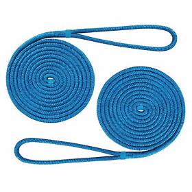 Ab-0055-bl02 1/2 Inchx20 Ft Double Braid Nylon Dock Line Mooring Rope Boat Blue 2 Pack
