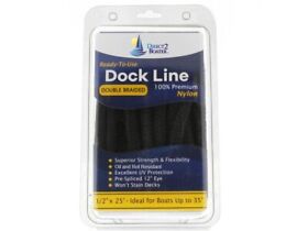 Db-142-2t 1/2inch X 25foot Black 2 Pack Double Braided Nylon Dock Line Boats To 35foot