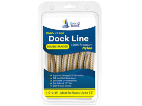 Db-254-2 1/2inch X 35foot G W 2 Pack Double Braided Nylon Dock Line Boats Up To