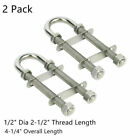Yi-0216-02 2 Pack Boat Stainless U Bolt Stern Bow Eye Tie Down 1/2inch Dia 2-1/2inch Thread L