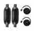 2-rf6-23b Norestar New Two 6.5 Inch By 23 Ribbed Boat Fenders W Fender Lines Black