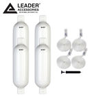20801002 Leader Accessories Ribbed White Boat Fender Includes Lines 841432110581