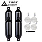 20801006 Leader Accessories Ribbed Black Boat Fender Includes Lines 841432110628