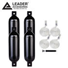 20801008 Leader Accessories Ribbed Black Boat Fender Includes Lines 841432110642