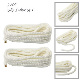 Tek-ab-0044 2pack 3/8inch X15ft Double Braid Nylon Boat Dock Line Mooring Marine Rope White