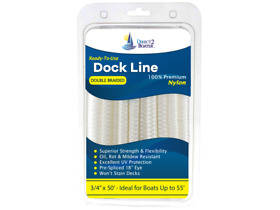 Db-235 3/4inch X 50 White Double Braided Nylon Dock Line For Boats Up To 55foot