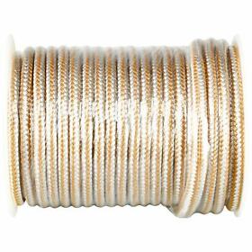 Ab-0655 3/8inch X 100foot Double Braid Nylon Rope Anchor Line Stainless Thimble White Gold
