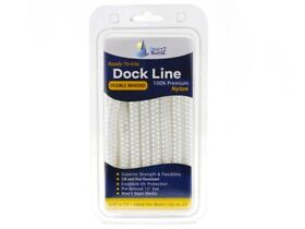 Db-134-2t 3/8inch X 15foot White 2 Pack Double Braided Nylon Dock Line Boats To 25foot