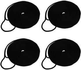Ab-0415-bk04 4 Pcs 1/2 Inch 50ft Double Braid Nylon Boat Dock Line Marine Mooring Rope Black