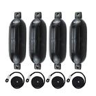 4-rfdfl-8-27bk Norestar New Four Pack Ribbed Fenders Deflated Lines For Boat