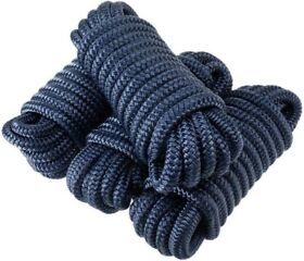 Ab-0485-cb04 4 Set 1/2 Inch 15ft Double Braid Nylon Dock Line Marine Mooring Rope Anchor