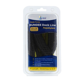 Db-261-2 4foot Bungee Dock Line Black 2 Pack Stretches To 5.5foot For Boats Up 4000#