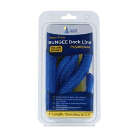 Db-262 4foot Bungee Dock Line Blue Stretches To 5.5foot For Boats Pwc And Kayaks Up 4000#