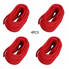 Ab-0724-rd04 4pcs 3/4inch 30ft Red Double Braid Nylon Dock Line Mooring Rope Boat Anchor