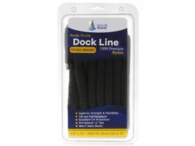 Db-279-2 5/8inch X 20foot Black 2 Pack Reflective Double Braided Nylon Dock Line Boats To 45foot