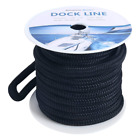 615200851156 Black Ft Double Braid Nylon Dock Line Mooring