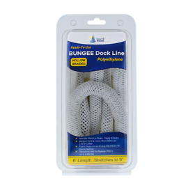 Db-272-2 6foot Bungee Dock Line White 2 Pack Stretches To 9foot For Boats Up 4000#
