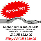 965011 Anchorlift Anchor Turner Kit Anchors To 50 110lbs