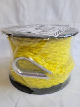18300 Aamstrand Anchor Line 3/8 Inch X 50ft Hollow Braid Polypropylene With Spliced Thimble - Yellow