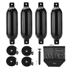 Affordura 680306692286 Boat Fender 4 Pack Bumpers Fenders 6.5 Inch With Ropes Fo