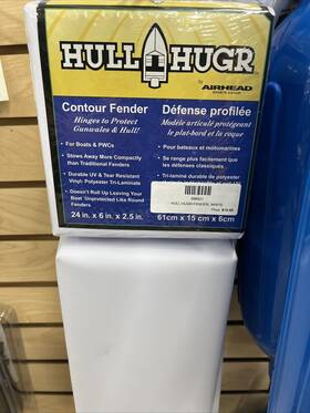Hh1cw Airhead Hull Hugr Boat Fender Contour Type 24 Inch L X 6 W 2-1/2 Thick White