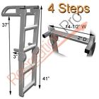 Al-c4 Recpro Marine Pontoon Boat 4 Step Folding Boarding Aluminum Ladder 799861403654