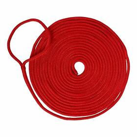 Ab-0724-rd Amarine Made 3/4 Inch 30 Ft Double Braid Nylon Dock Line Mooring Marine Rope Red