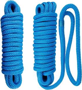 Ab-0058-bl02 Amarine Made 2x 1/2 In 25 Ft Double Braid Nylon Dock Line Mooring Rope Boat Anchor Lines Blue