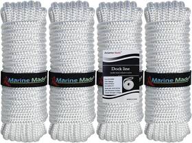 Ab-0059-wt04 Amarine Made 4 Pack 5/8 Inch 20 Ft Double Braid Nylon Dock Line Mooring Rope Anchor