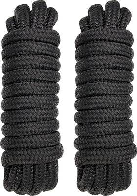 Ab-0413-bk02 Amarine Made 2 Pack 3/8 Inch 35 Ft Double Braid Nylon Boat Dock Line Mooring Rope Anchor