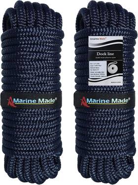 Ab-0488-cb02 Amarine Made 2 Pcs 1/2 Inch 35 Ft Double Braid Nylon Dock Line Mooring Rope Boat Anchor