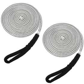 Ab-0714-02-a1 Amarine Made 2 Pack 1/2 Inch Double Braid Nylon Dock Line With Loop And Chafe Guard Safe Workload