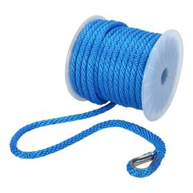 Ab-1176-bu Amarine Made 1/2 Inch X100ft Anchor Rope Solid Braid Mfp Line W Thimble Blue For Marine Boat