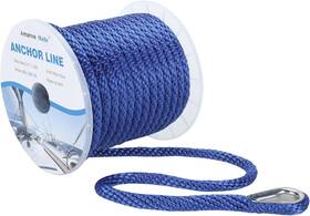 Ab-1180-cb Amarine Made 1/2 Inch 100ft Solid Braid Mfp Anchor Line With Stainless Steel Shackle Boat Rope