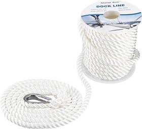 Ab-1191-wt Amarine Made 1/2 Inch 50 Ft Premium 3 Strand Twisted Nylon Dock Line Marine Mooring Boat Rope