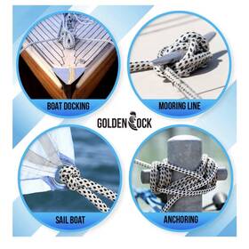 Dc-0021wt Amarine Made A Marine Double Braid Nylon Anchor Line With Stainless Steel 3/8 Inch X 200