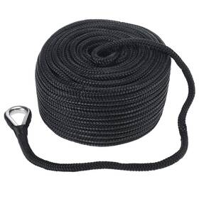 Dc-0022-bk Amarine Made 3/8 Inch 300 Ft Double Braided Nylon Anchor Line Dock Mooring Rope Thimble