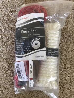 X00203xbn7 Amarine Made Set Of 2 Double Braided Nylon Dock Lines - 3/8 Inch X 15 Red/white