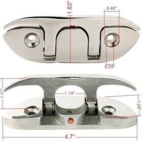 Yi-0387-02 Amarine Made 2 Pack 4-1/2 Inch Stainless Steel Folding Cleat Flip-up Dock