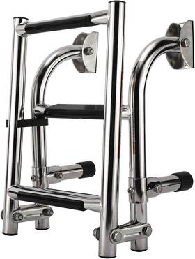 Artilife 617256004876 Stainless Steel Boat Ladder Foldable Silver Black