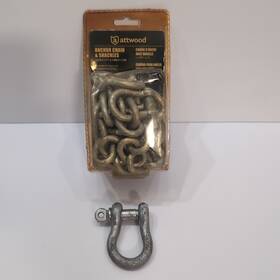13753-7 Attwood Boat Anchor Chain And Shackles 1/4 Inch X 4ft Shackle Galvanized New