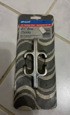66013-3 Attwood 66013-3. Genuine Boatbow Chocks Cleats 4-1/2 Inch Pack Of 2 Stainless Steel