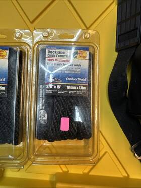 Pn-1004 Bass Pro Shop Marine Floating Dock Line 3/8 Inch X 15ft Solid Braid Black New