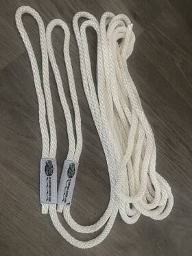 Bass Pro Shops Pn-52855 2 Pack 15 3/8 Inch Solid Braid Mfp Dock Line With Loop - White New