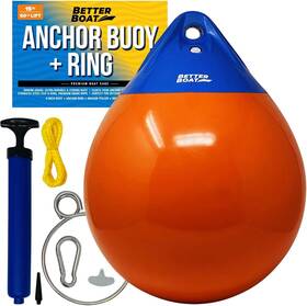 Better Boat 850033414028 Anchor Buoy And Retrieval Ring Inflatable Vinyl 15 Inch 60lb Lift