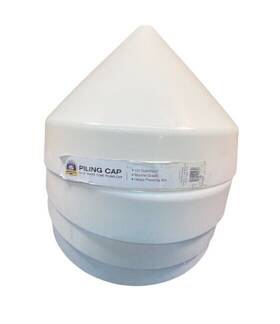 02074 Bh-usa Qty 4 Ultimate White Round Cone Piling Cap 10-1/2 Inch Marine Grade