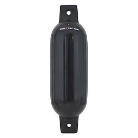 Boat Tector 6.5inch D X 22inch L Black Twin Eye Cylindrical Inflatable Fender 1 Piece