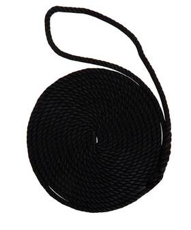 20-02544 Buccaneer Rope Company 5/8 Inch X 25 Ft. Black Twisted Nylon Dock Line