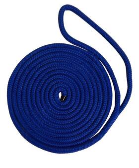 30-01120 Buccaneer Rope Company 5/8 Inch X 20 Ft. Blue Double Braid Dock Line